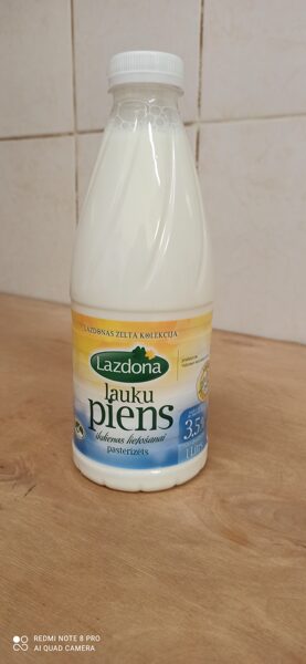 Piens 3.5 % Lauku 1l, Lazdonas PS